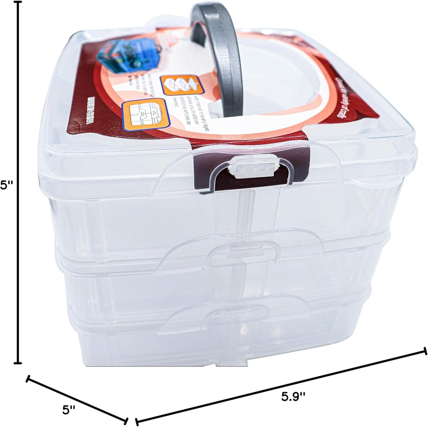 Craft Organizer Box 3 Layer Stackable Craft Storage Jewelry,Hardware,Craft Supplies Organizer with Adjustable Compartments for Accessories, Beauty Supplies, Art Supplies,Toy,Fuse Beads