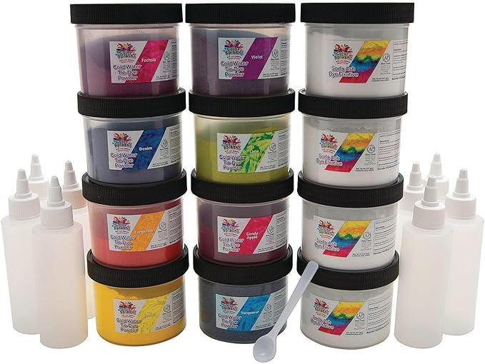 Cold Water Tie Dye Powder, Bulk Party Set for Large Groups, Makes Up To 1000 Projects