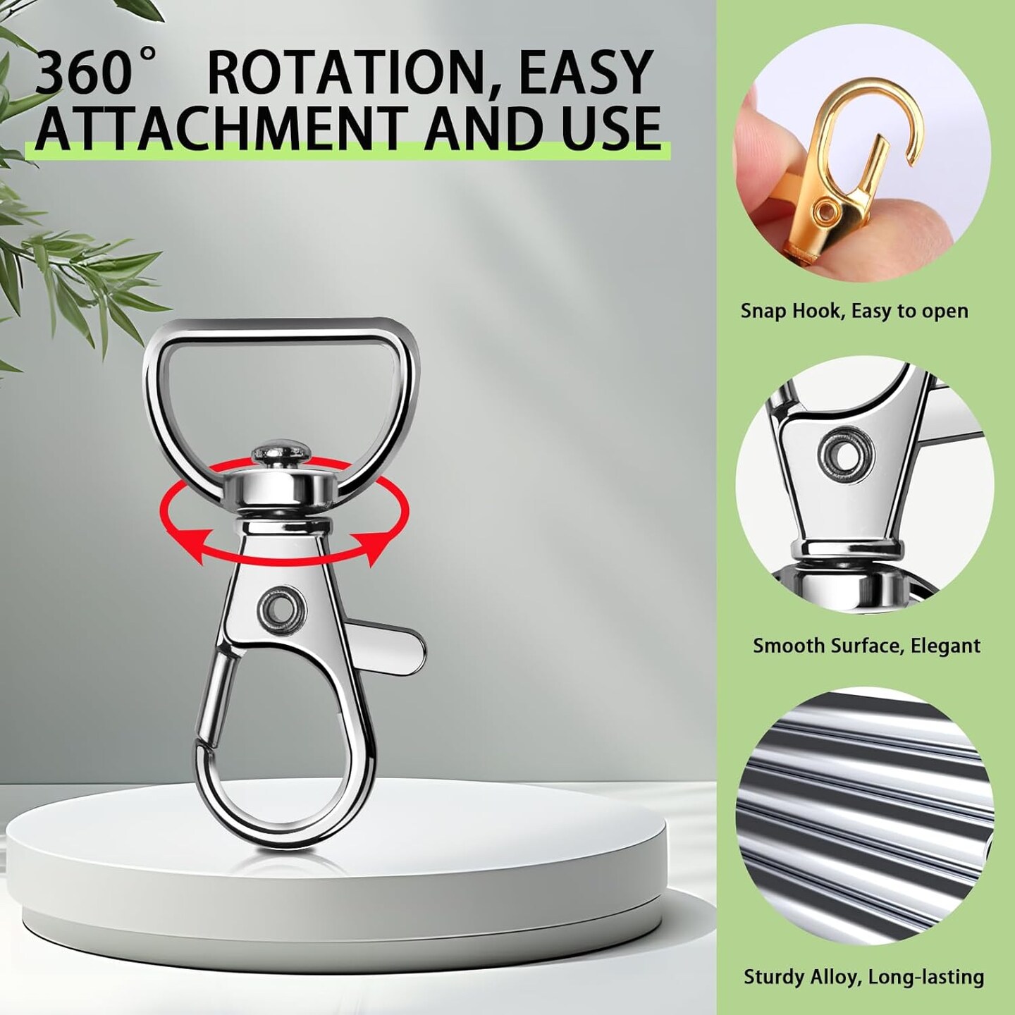 Swivel Snap Hooks and Key Rings, 60 Pcs Key Chain Hooks with Key Chain Ring, Lobster Claw Clasps for Keychains, Keychain Clips, Crochet Crafts, Lanyard, Jewelry Making, 5 Colors