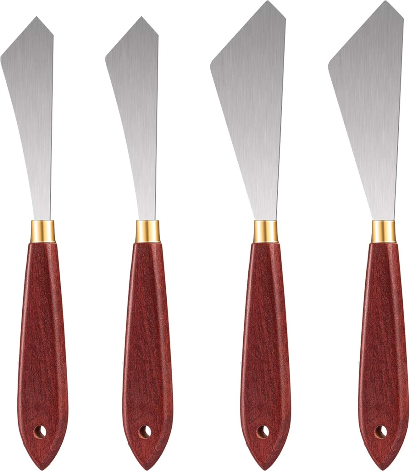 Painting Knife Set Painting Mixing Scraper Stainless Steel Palette Knife Painting Art Spatula with Wood Handle Art Painting Knife Tools for Oil Canvas Acrylic Painting (4 Pieces)
