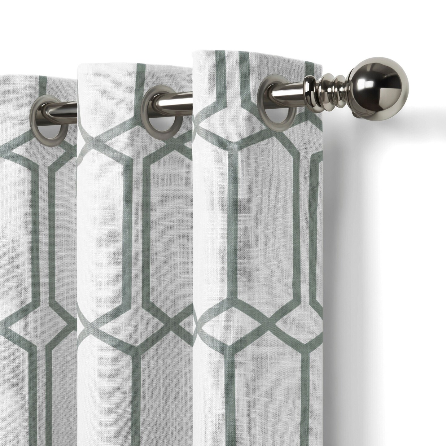 Threadmade Home Kaiden Geometric Room Darkening Window Curtain, Soft Blue - 52"W x 95"L