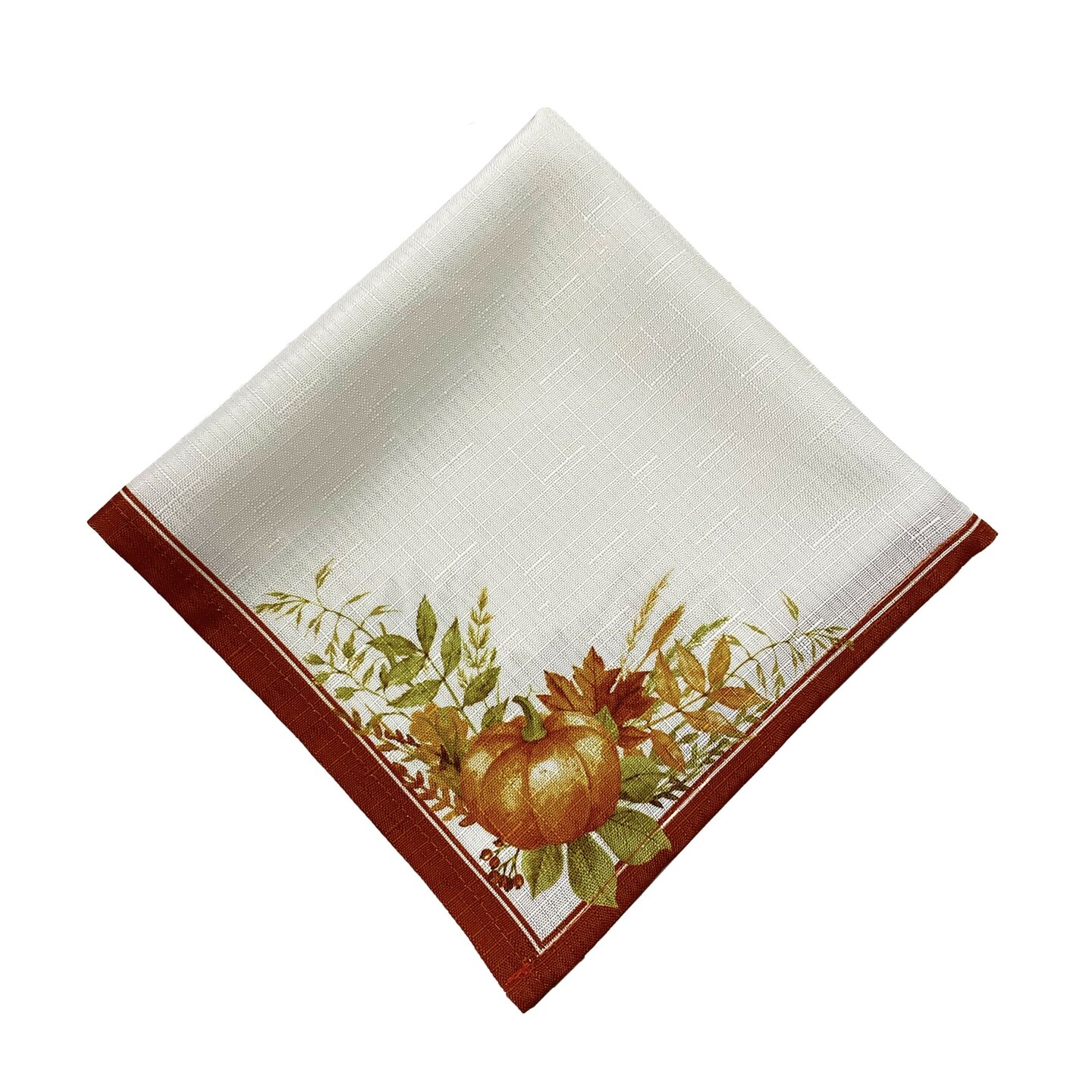 Threadmade Home Autumn Pumpkin Grove Fall Napkin, Set of 4, Multicolor - 17"W x 17"L