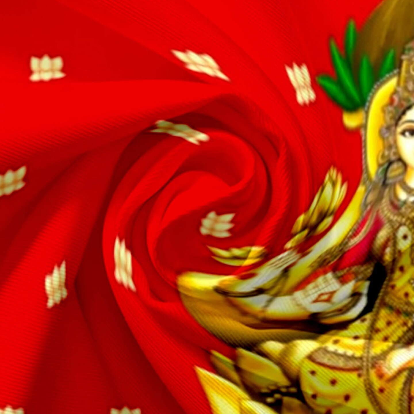 Goddess Laxmi Backdrop 5x8 Feet Indian Traditional Cloth Varalaxmi Vratam Decor Indian Diwali Decor Pooja Wall Decor Indian Wall Art Photo Decor Banner Decorative Cloth Navratri Decor