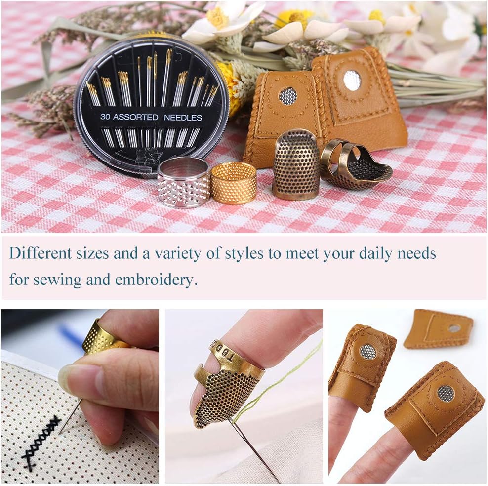 8 Pcs Thimble + 30 Pcs Sewing Needles