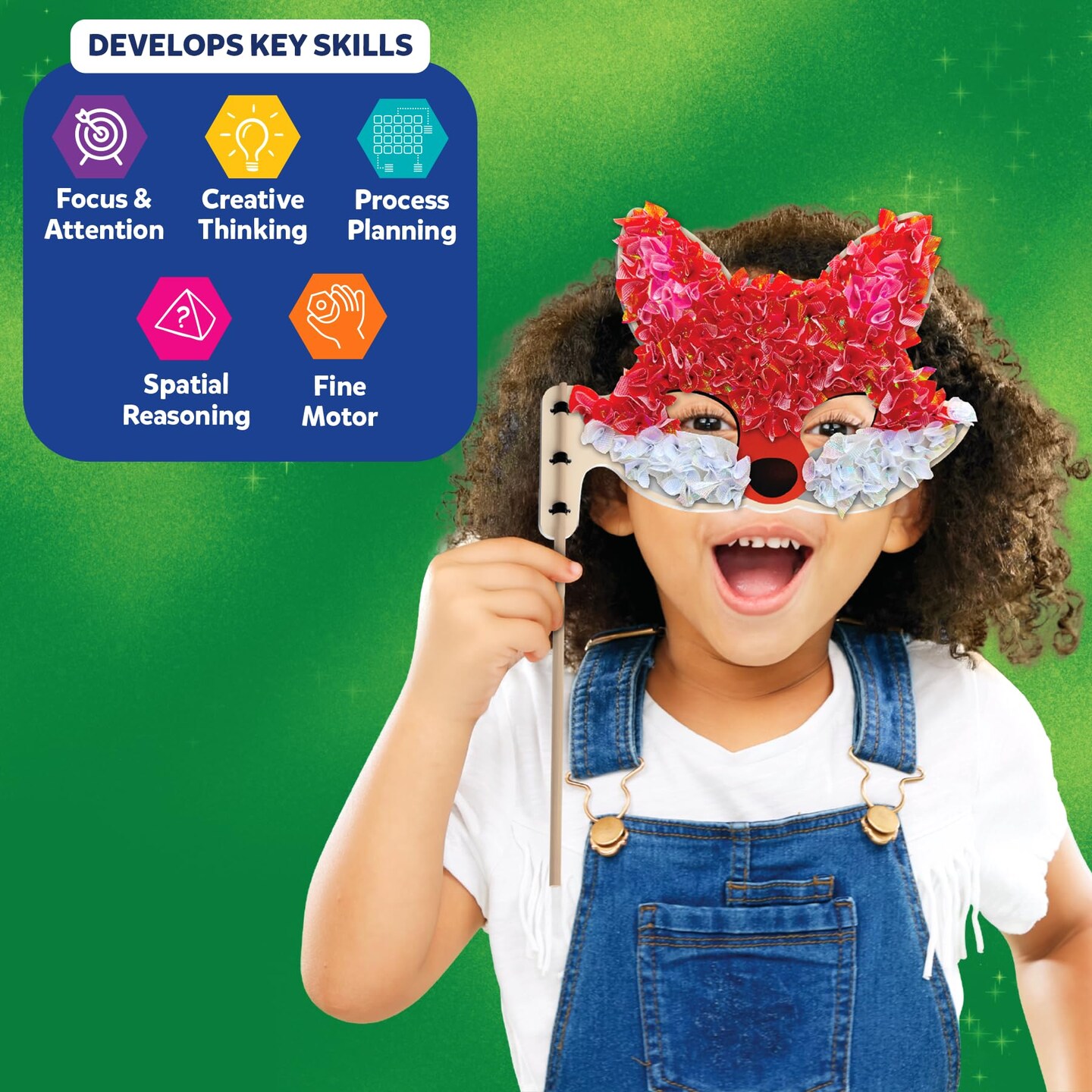 Poke-in Art - Animal Masks, Mess-Free Fun for Kids, DIY Wood Craft Kits, Creative Activity, Gifts for Girls & Boys Ages 4, 5, 6, 7, 8, 9