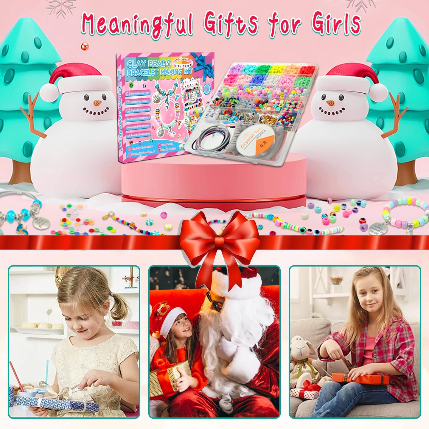 Bracelet Making Kit -3400pcs Charm Jewelry Making Kit Supplies,Unicorn/Mermaid Crafts Birthday Christmas Gifts for Girls Ages 5 6 7 8 9 10 11 12 Years Old