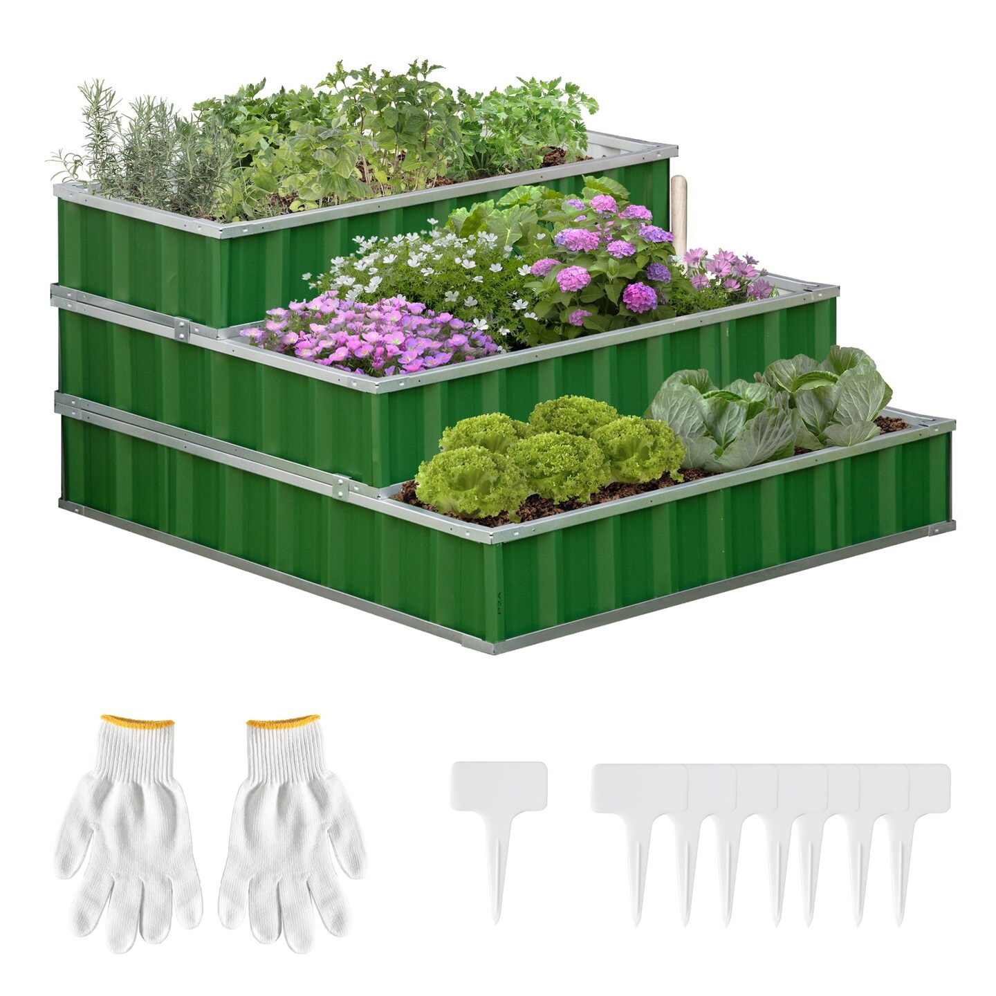 3-Tier Metal Raised Garden Bed Planter Kit