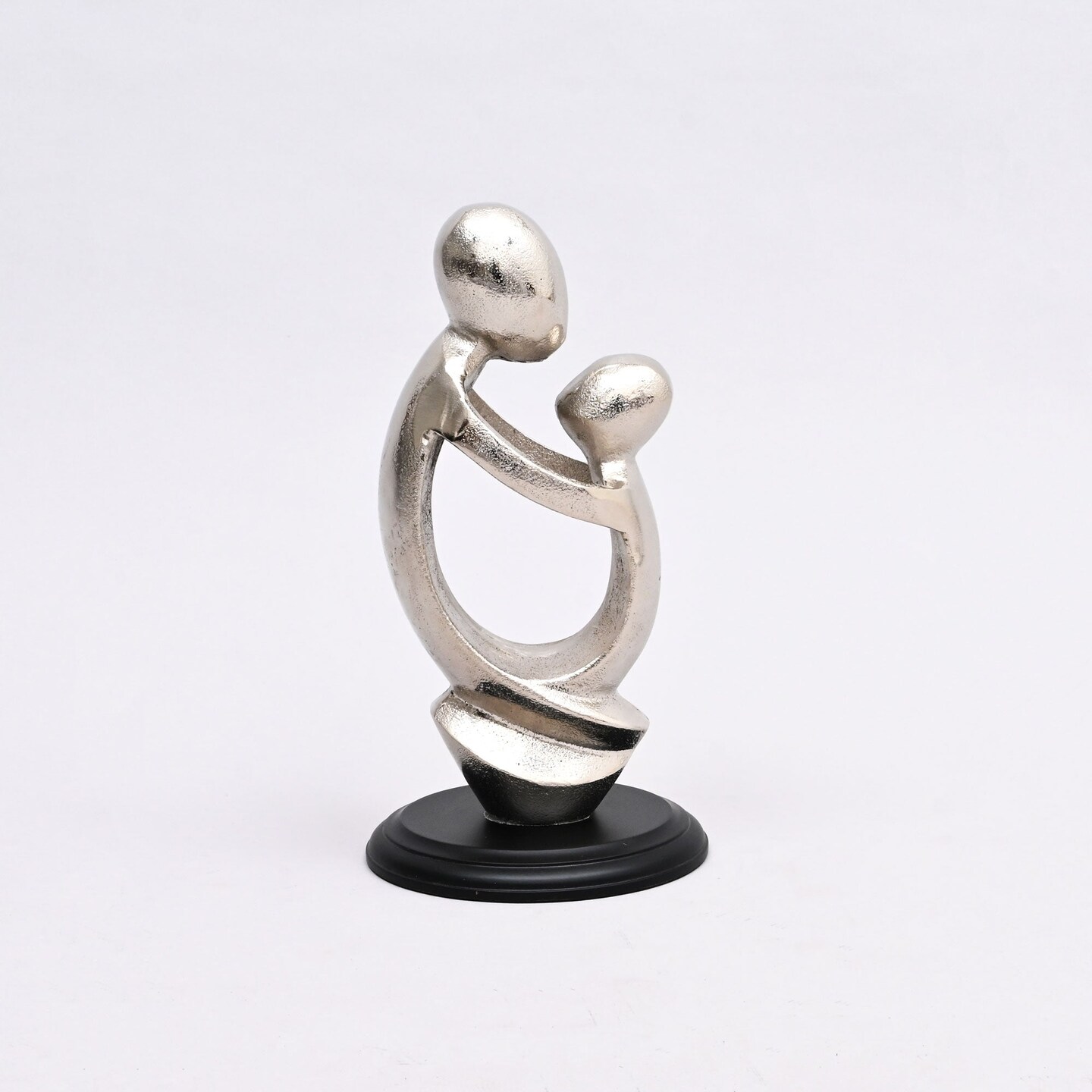 Embrace of Love Aluminum Figurine with Nickel Finish & Black Base-5.75x5.75x11"
