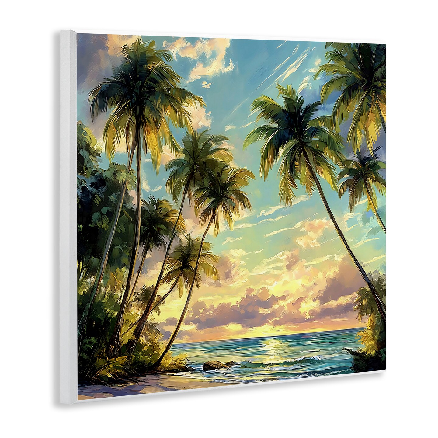 Stupell Industries Sunset On The Beach Palms Wall Plaque By LSR Creative Studio