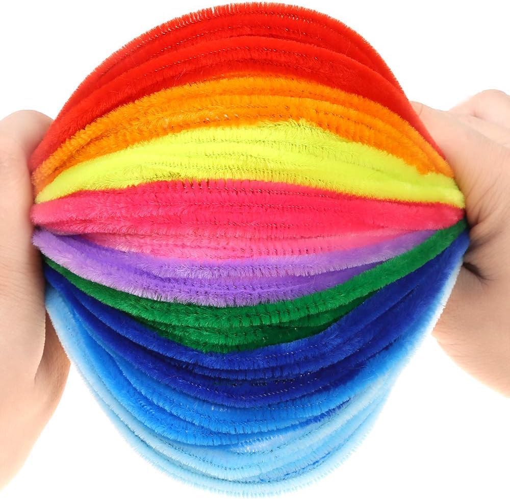 1000 Pieces Pipe Cleaners Assorted 20 Colors Chenille Stems Bulk for Kids