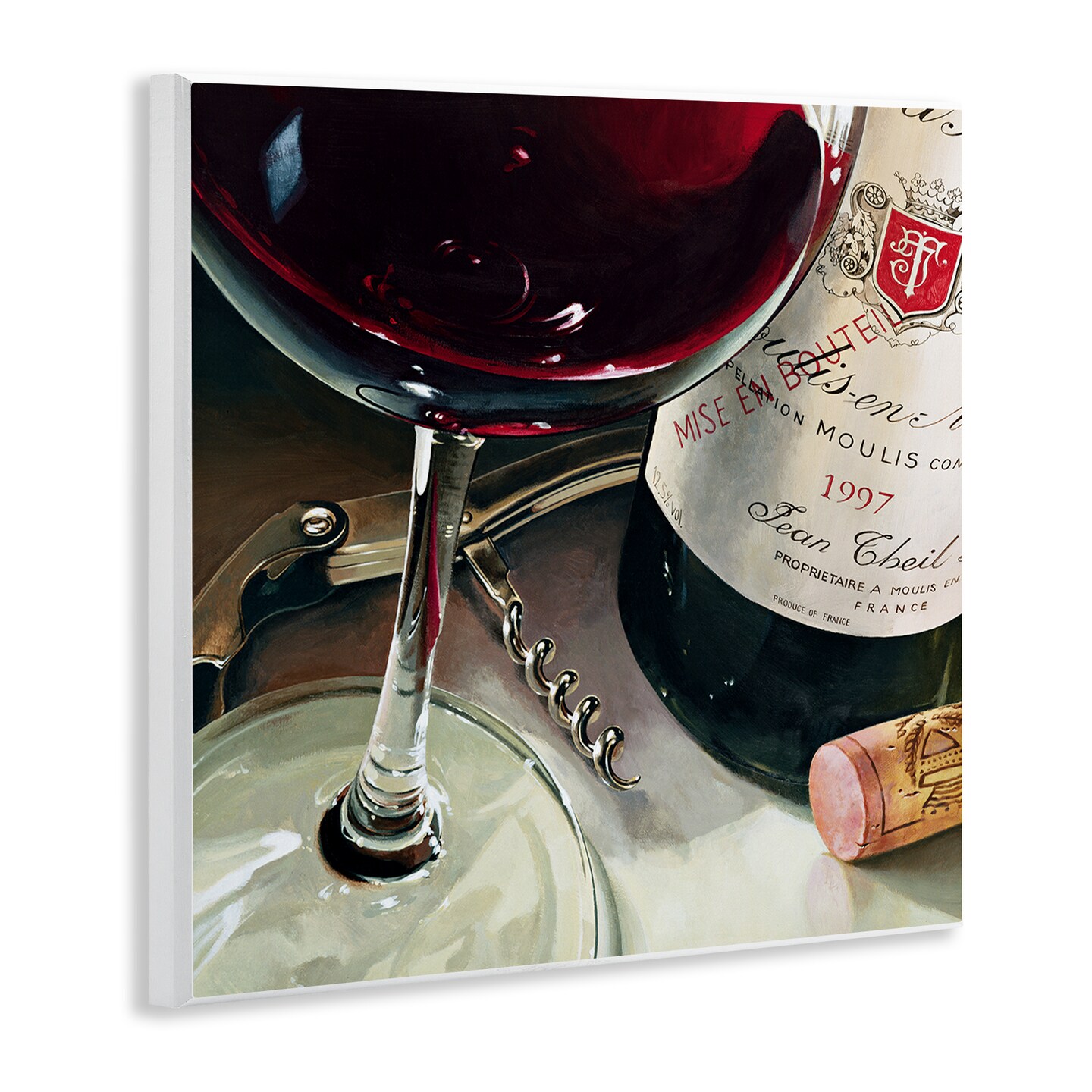 Stupell Industries Red Wine & Corkscrew Wall Plaque By Stefano Ferreri