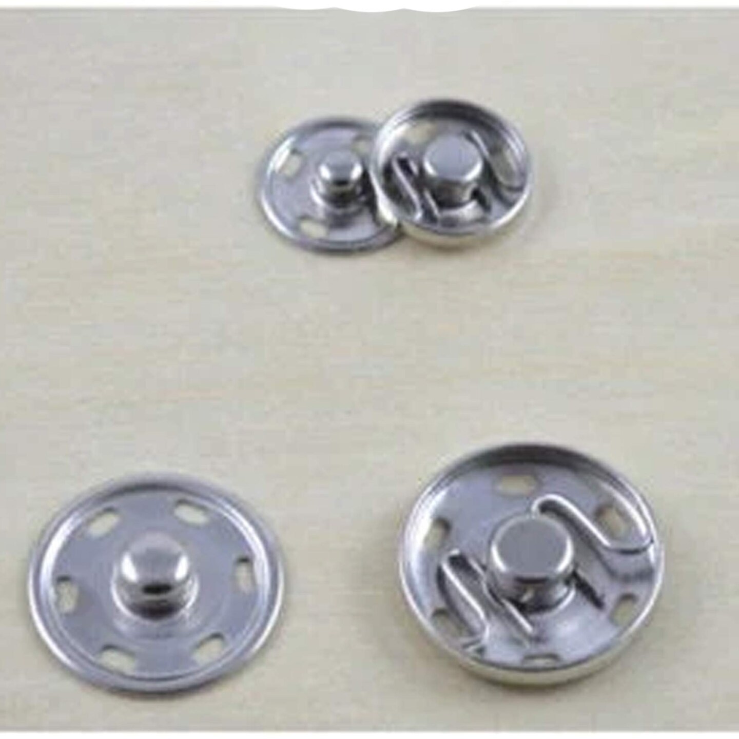 12 Pieces Nickel Silver Sew On Metal Snap Buttons Two-Part Closure 7/8 Inch