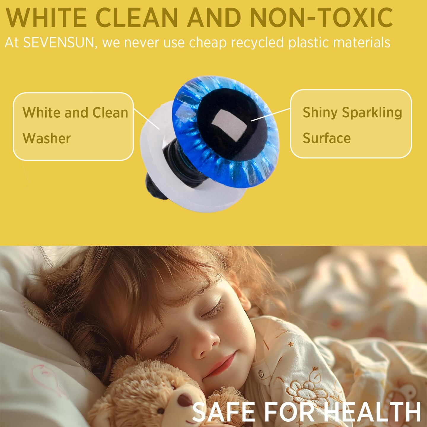 Safety Eyes for Amigurumi 264 PCS, Crochet Glasses Noses and Buttons, Various Designed Crochet Accessories, Stuffed Crochet Eyes with Washers, Craft Doll Eyes and Nose