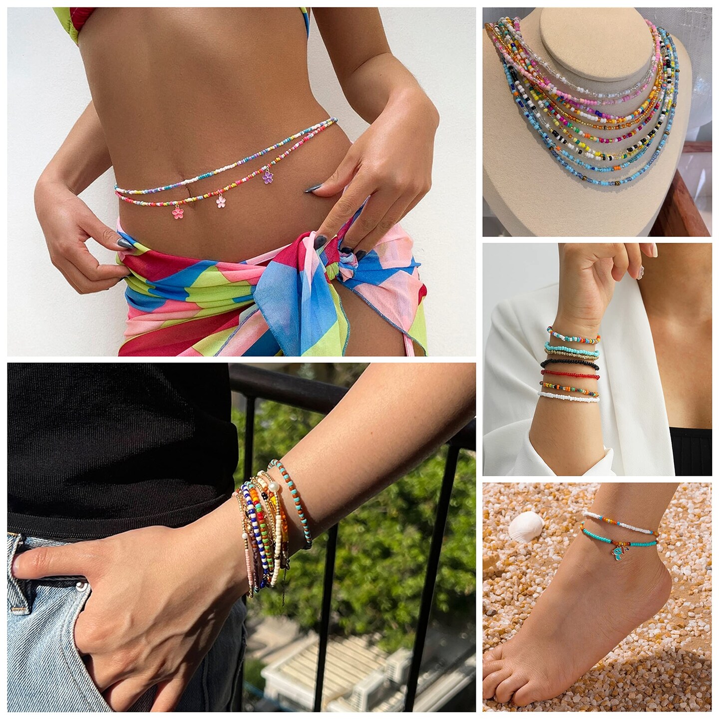 8600 pcs 4mm 6/0 48 Colors Glass Seed Beads, Charms Bracelet Jewelry Making Beads Kit Gifts Small Craft Glass Beads with Beading Elastic String for Bracelets Earrings Necklaces Making&#xFF08;48 Colors&#xFF09;