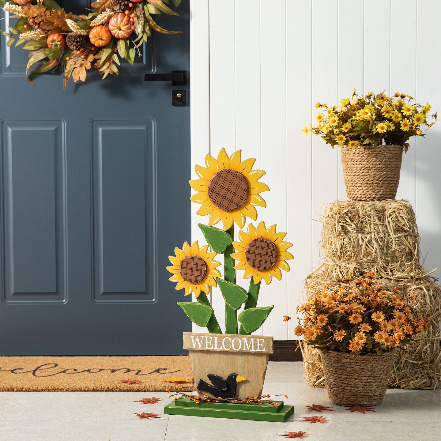 29"H Fall Wood Sunflowers Porch Decor(KD) | Michaels
