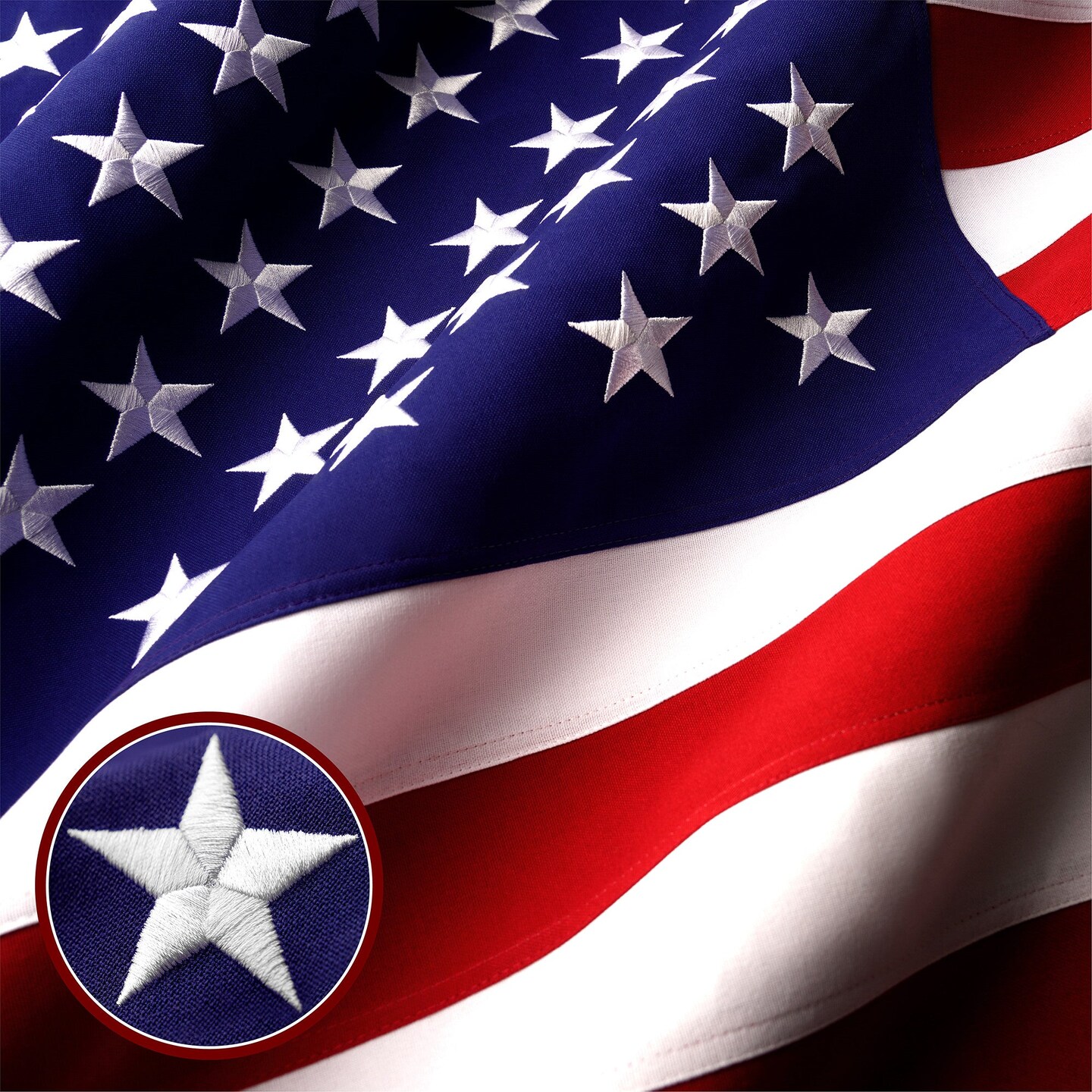 G128 Combo Pack: American USA Flag 2.5x4 Ft &#x26; Christian Flag 2.5x4 Ft, Both Embroidered SPUN Polyester, Indoor/Outdoor, Brass Grommets