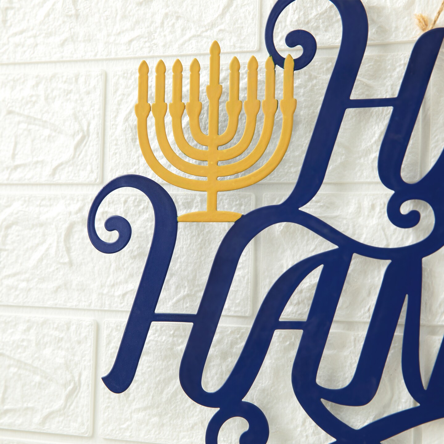24&#x22;L Metal &#x22;HAPPY Hanukkah&#x22; Wall Decor