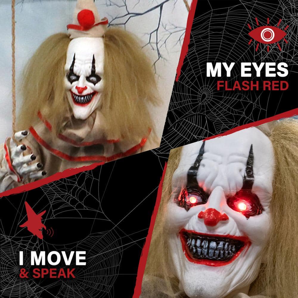 55 Inch Smalls Animated Swinging Clown For Halloween
