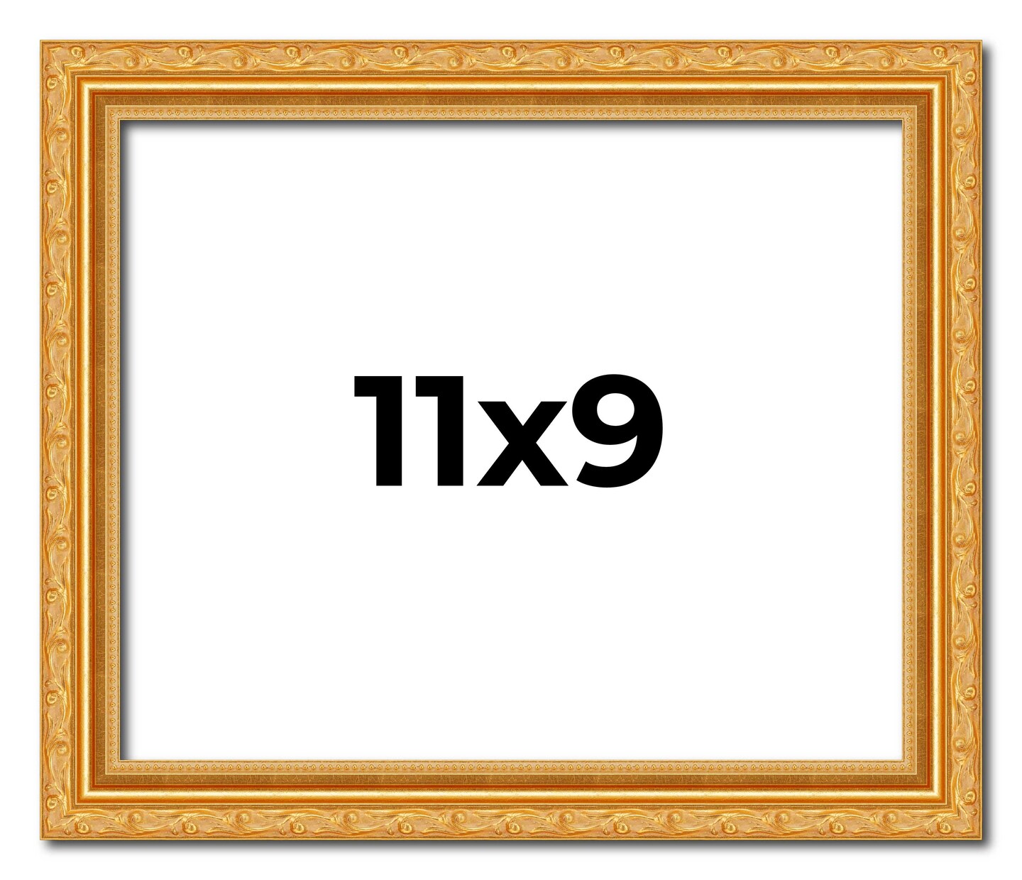 11x9 Solid Wood Antique Picture Frame with UV-Resistant Acrylic & Acid-Free Backing, Available in 4 Finishes: Bronze, Gold, Silver, and Gold with Black