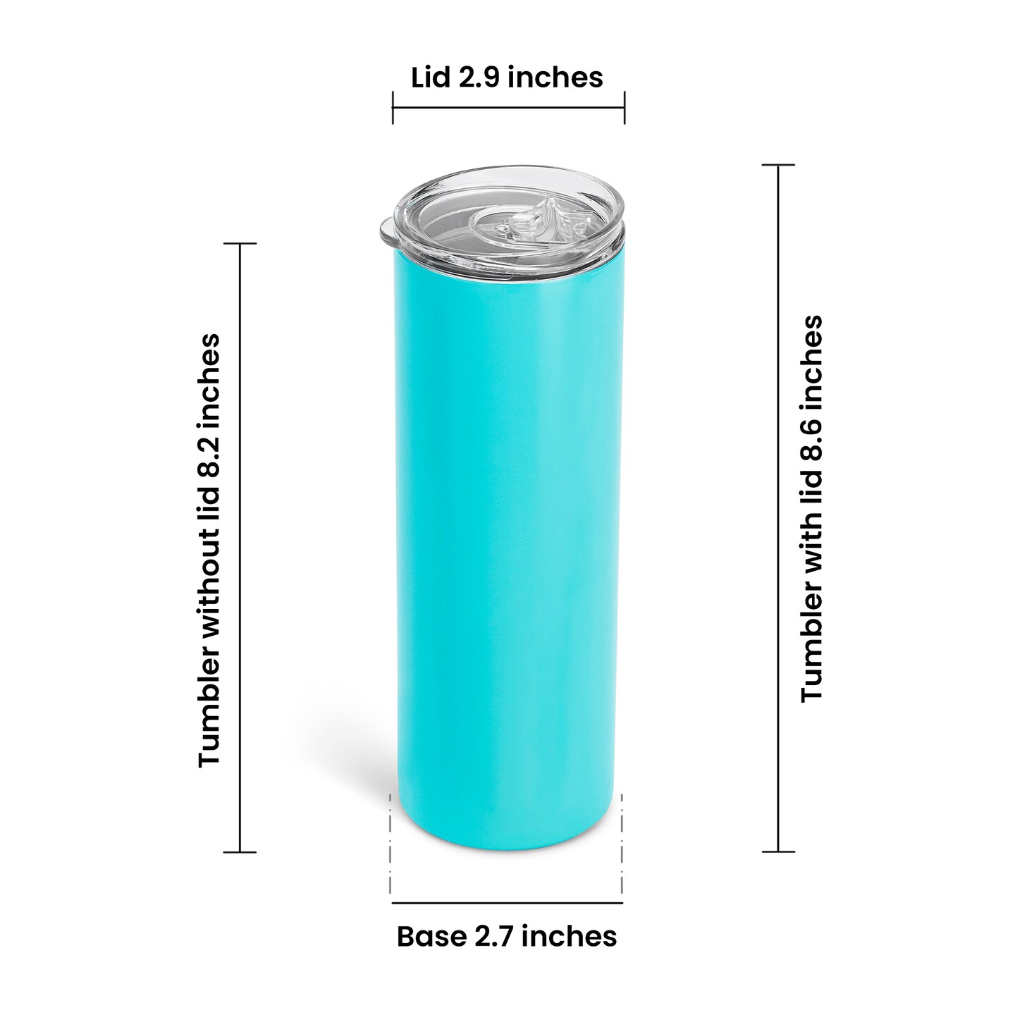 MakerFlo 20oz Skinny Powder Coated Tumbler, Stainless Steel Insulated Tumbler