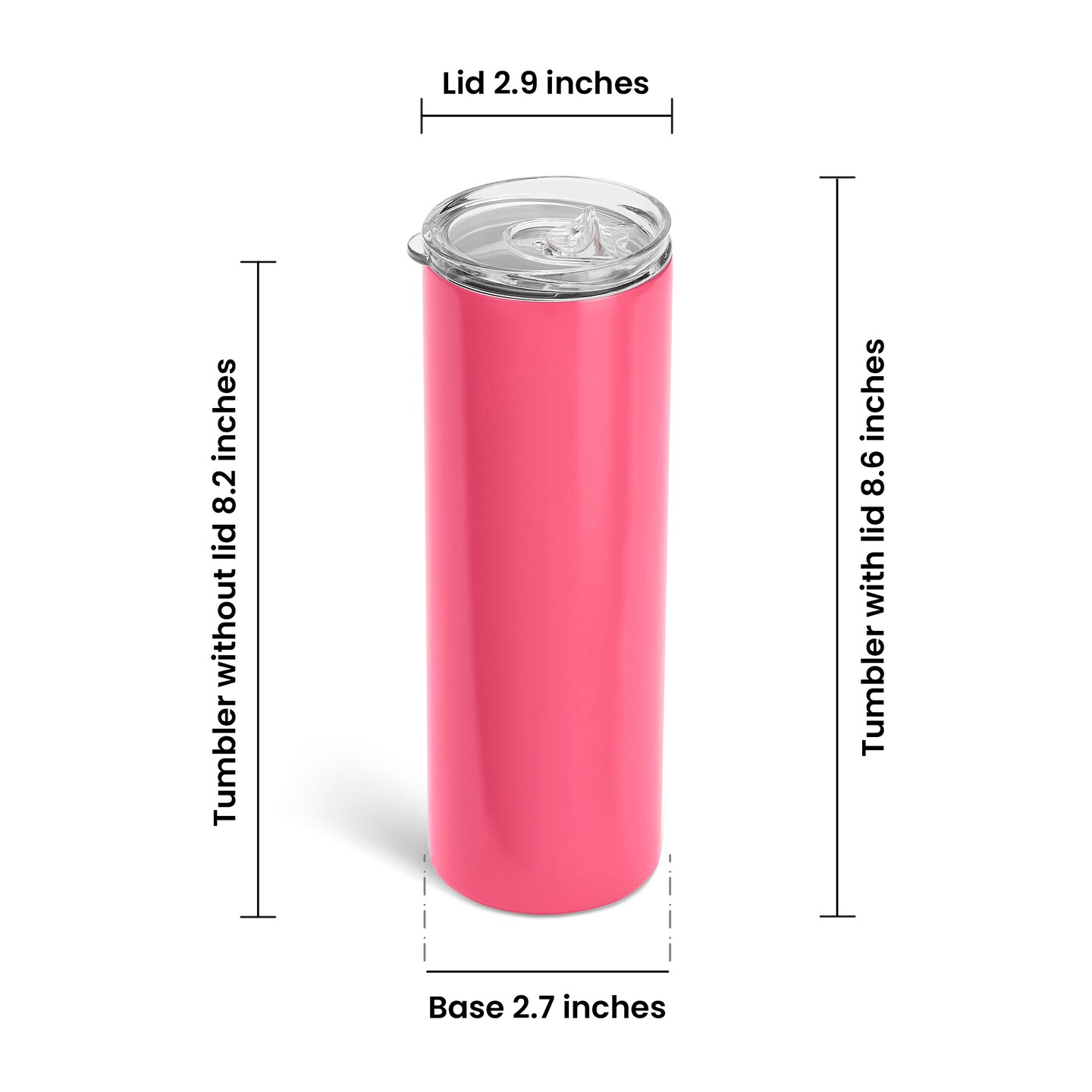 makerflo 20 oz Skinny Powder Coated Tumbler, Stainless Steel Insulated Travel Tumbler Mug with Splash Proof Lid & Straw, for Tea, Wine, Water, Hot Cold Drink, For Personalized DIY Gifts