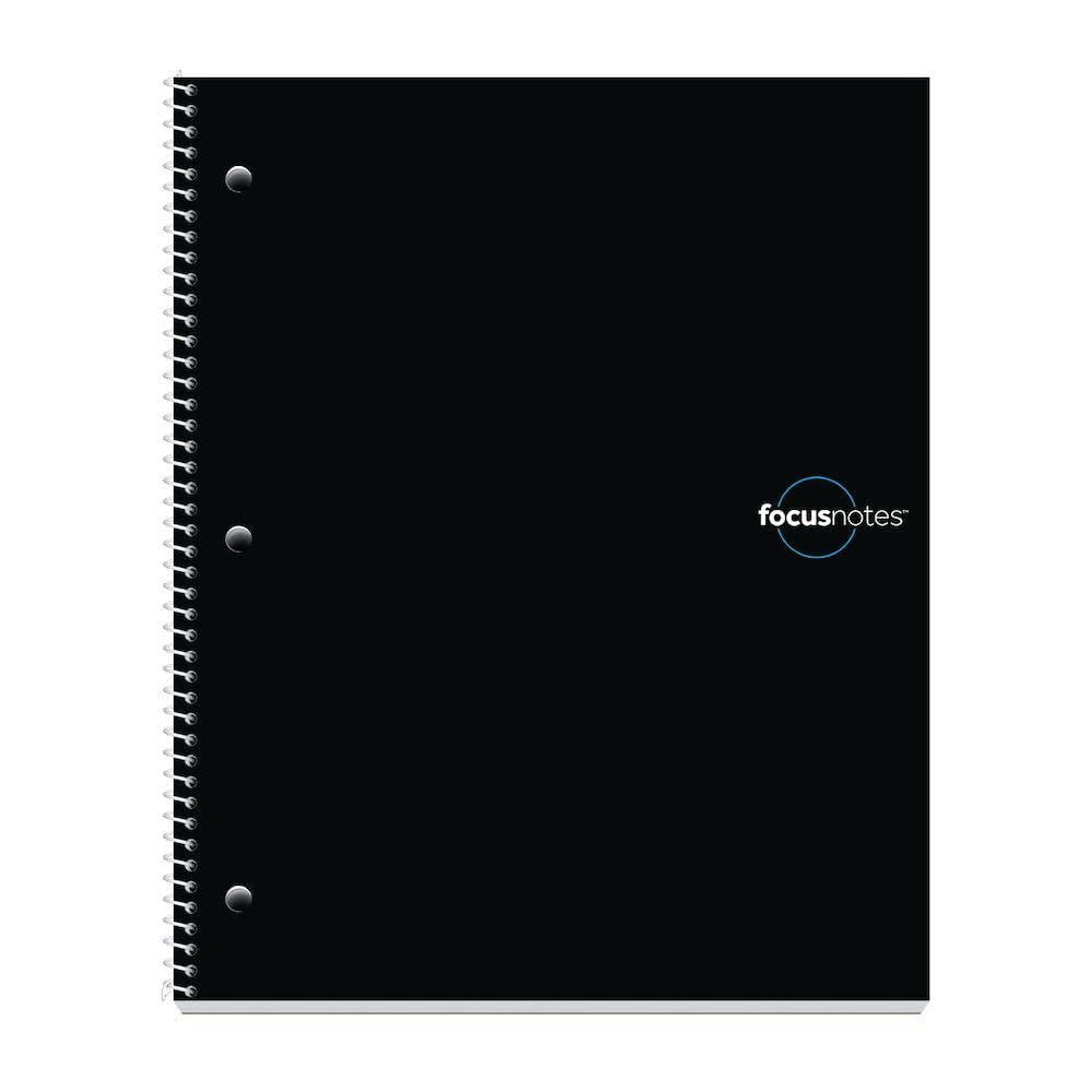 Oxford Focusnotes Note Taking System 1-Subject Notebook, 11 X 9 Inches, White, 100 Sheets (90223) - Black