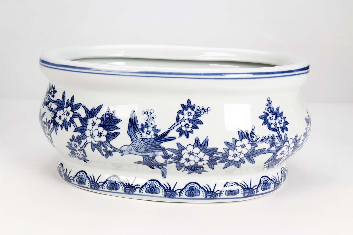 AAI Oval Porcelain Planter/Cachepot, Italian Design