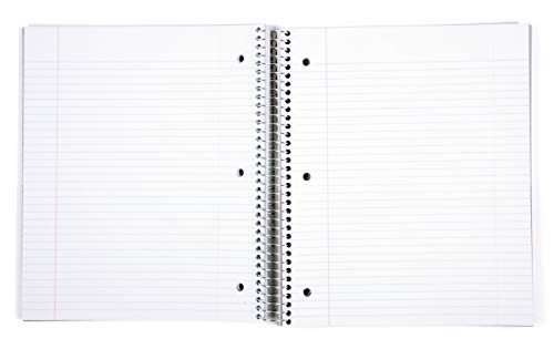 Durable Spiral Notebooks 5-Subject Teal College Ruled 1 Pack 200 Sheets Poly Pockets Moisture-Resistant Cover for School, Office, Business, and Professional Use