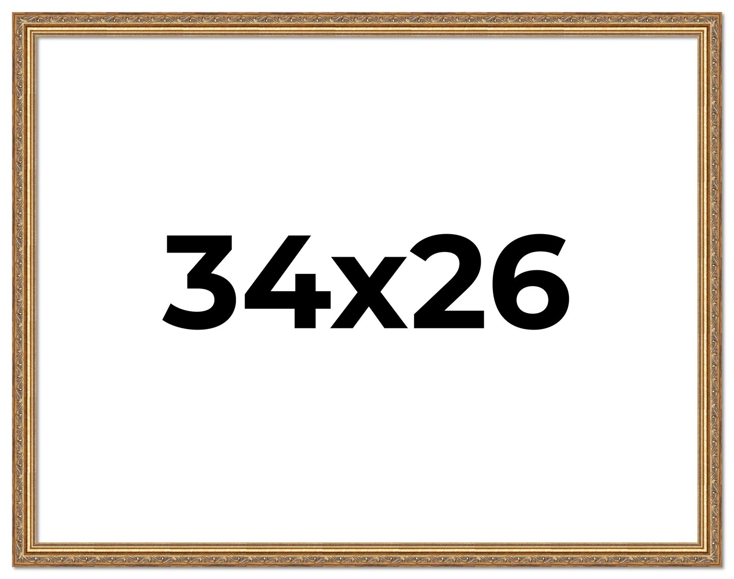 34x26 Solid Wood Antique Picture Frame with UV-Resistant Acrylic & Acid-Free Backing, Available in 4 Finishes: Bronze, Gold, Silver, and Gold with Black