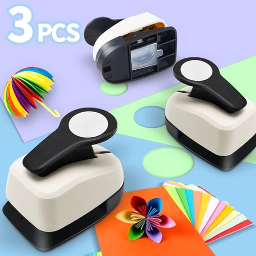 3 Pieces Punch Circle Hole Punches for Crafts Circle Punch Set