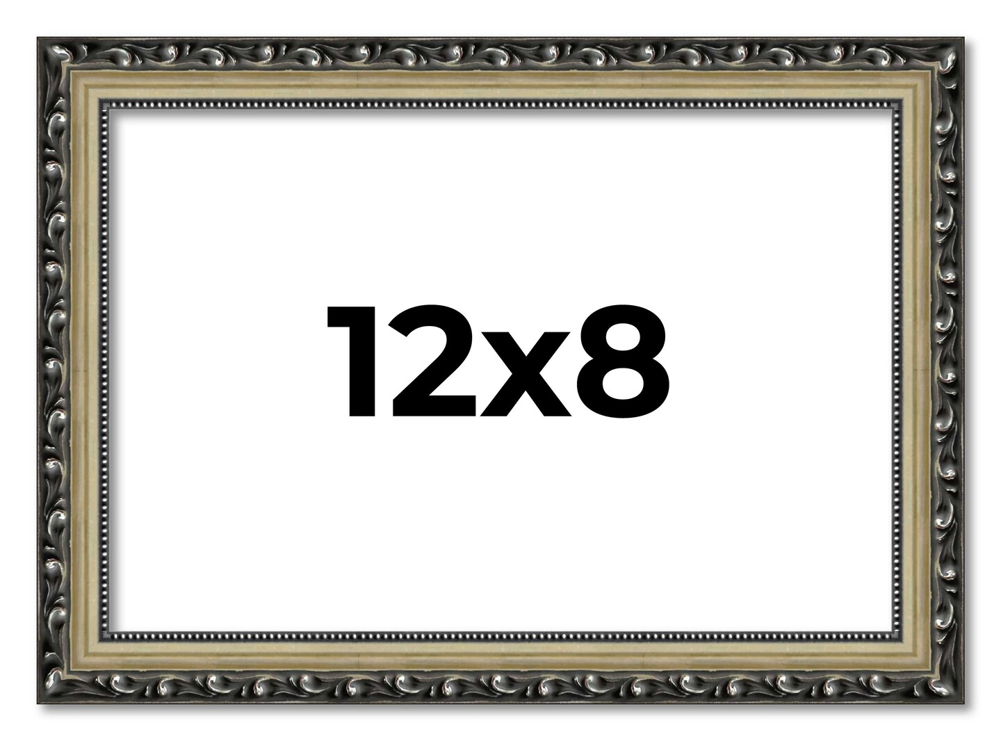12x8 Solid Wood Antique Picture Frame with UV-Resistant Acrylic & Acid-Free Backing, Available in 4 Finishes: Bronze, Gold, Silver, and Gold with Black