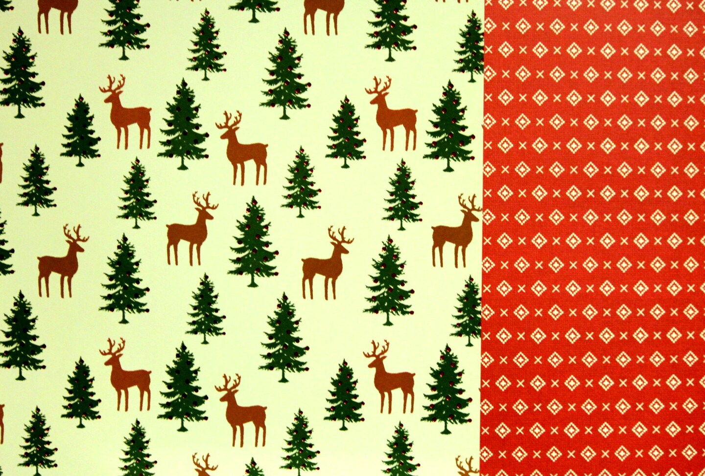 Park Lane Season&#x27;s Greetings/Christmas Trees &#x26; Reindeer 12 x 12 Lt. Cardstock Paper