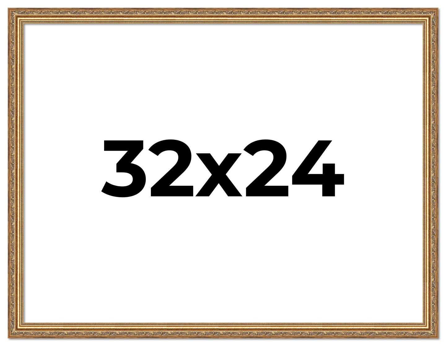 32x24 Solid Wood Antique Picture Frame with UV-Resistant Acrylic & Acid-Free Backing, Available in 4 Finishes: Bronze, Gold, Silver, and Gold with Black