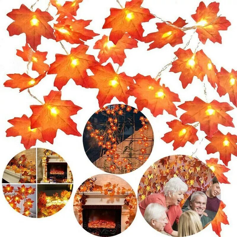 Kitcheniva 40 LED Maple Leaves Fairy String Lights Battery Operate