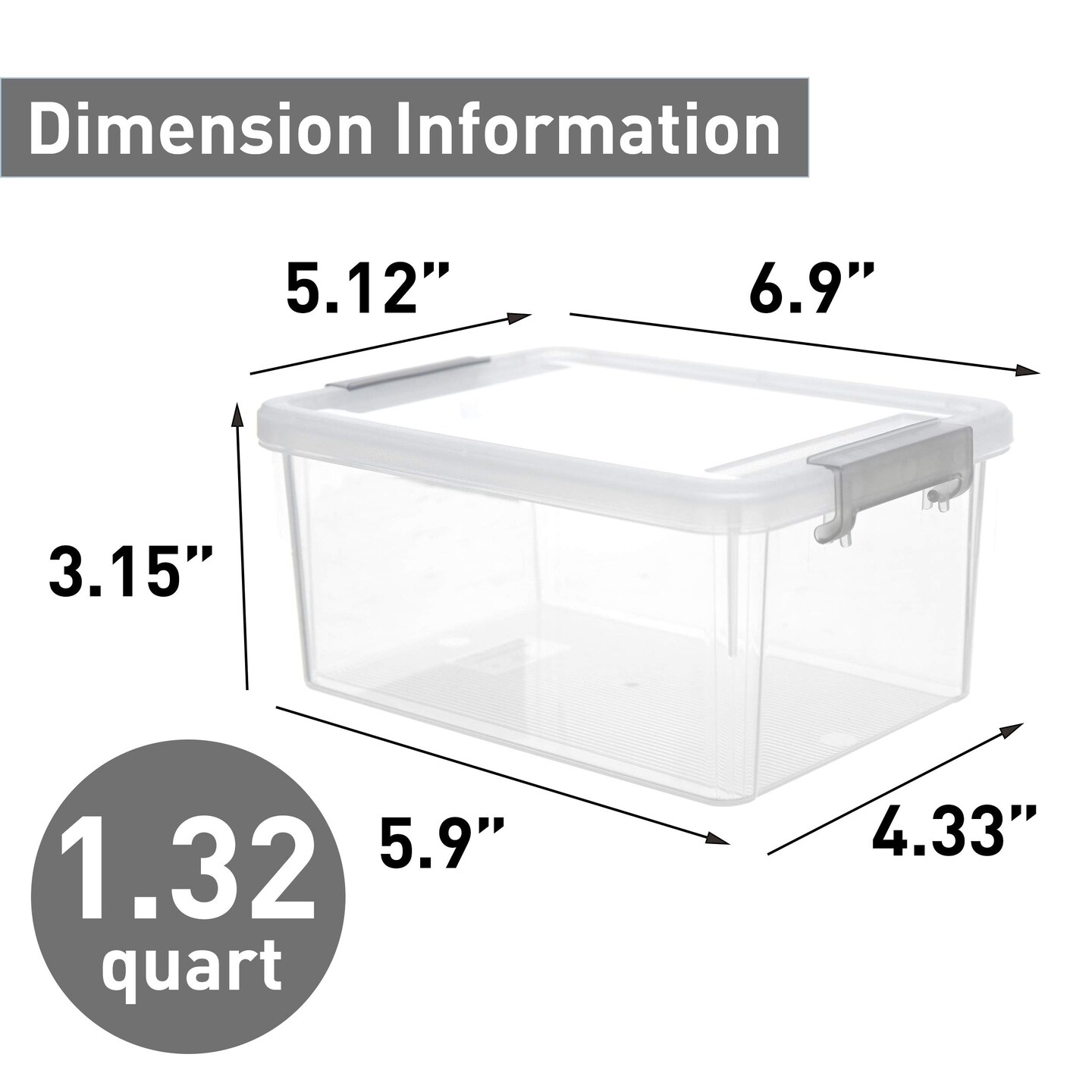 1.3 QT 6 Pieces Small Storage Bins Plastic Storage Container Stackable Box with Lids for Organizing, Clear White