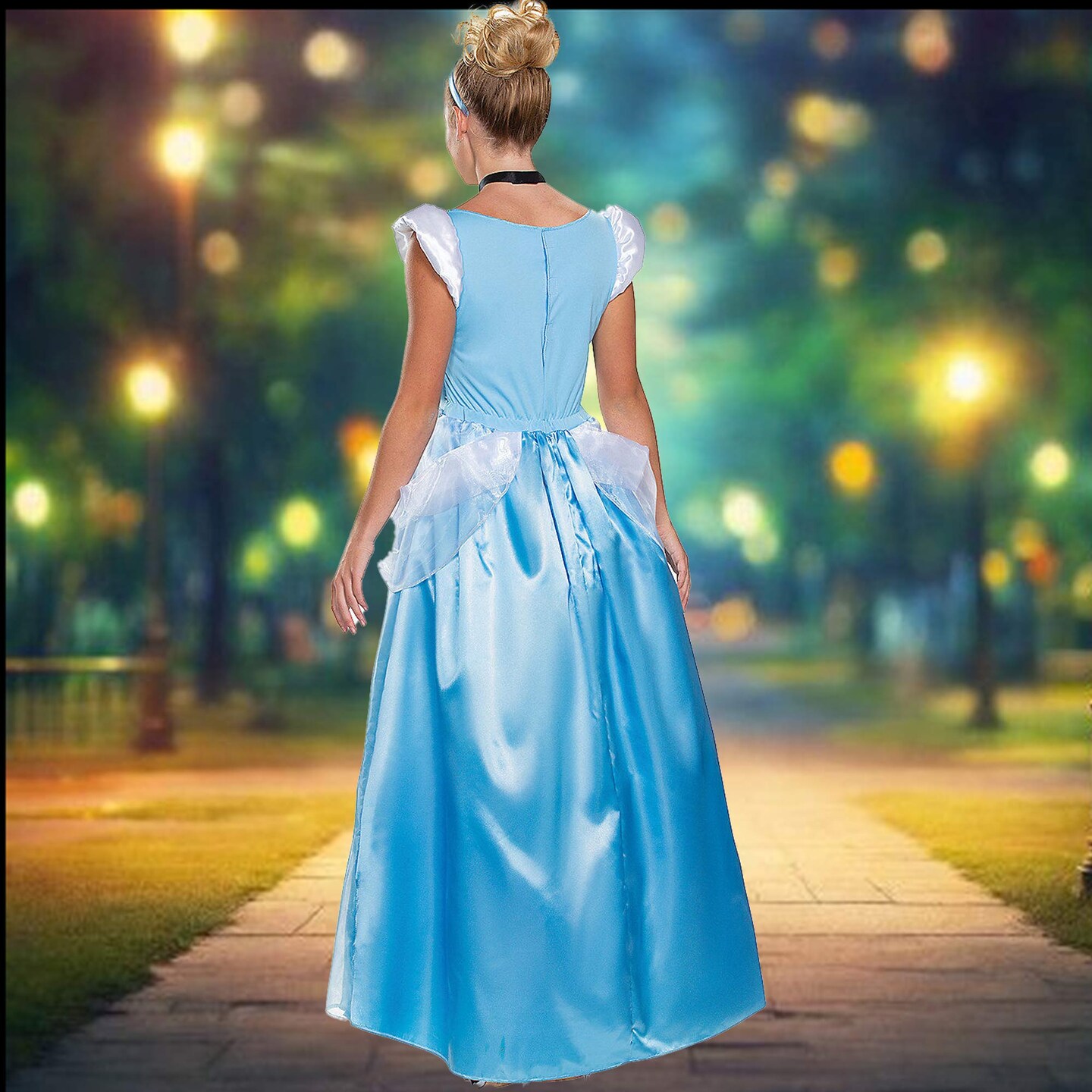 Womens Classic Disney Cinderella Deluxe Costume Pale Blue Gown