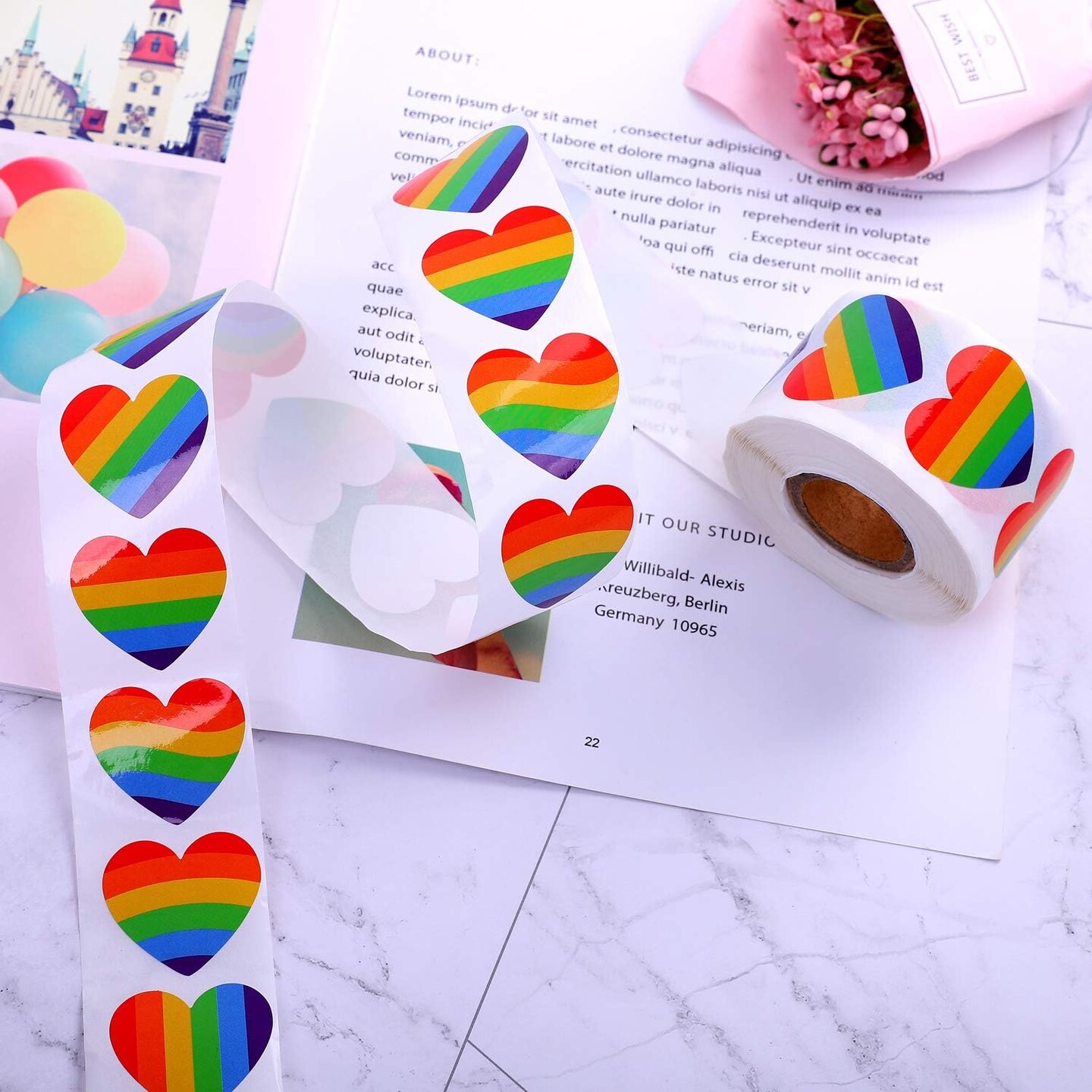 600 Pieces Gay Pride Stickers Love Pride Rainbow Stickers, Support LGBT Causes