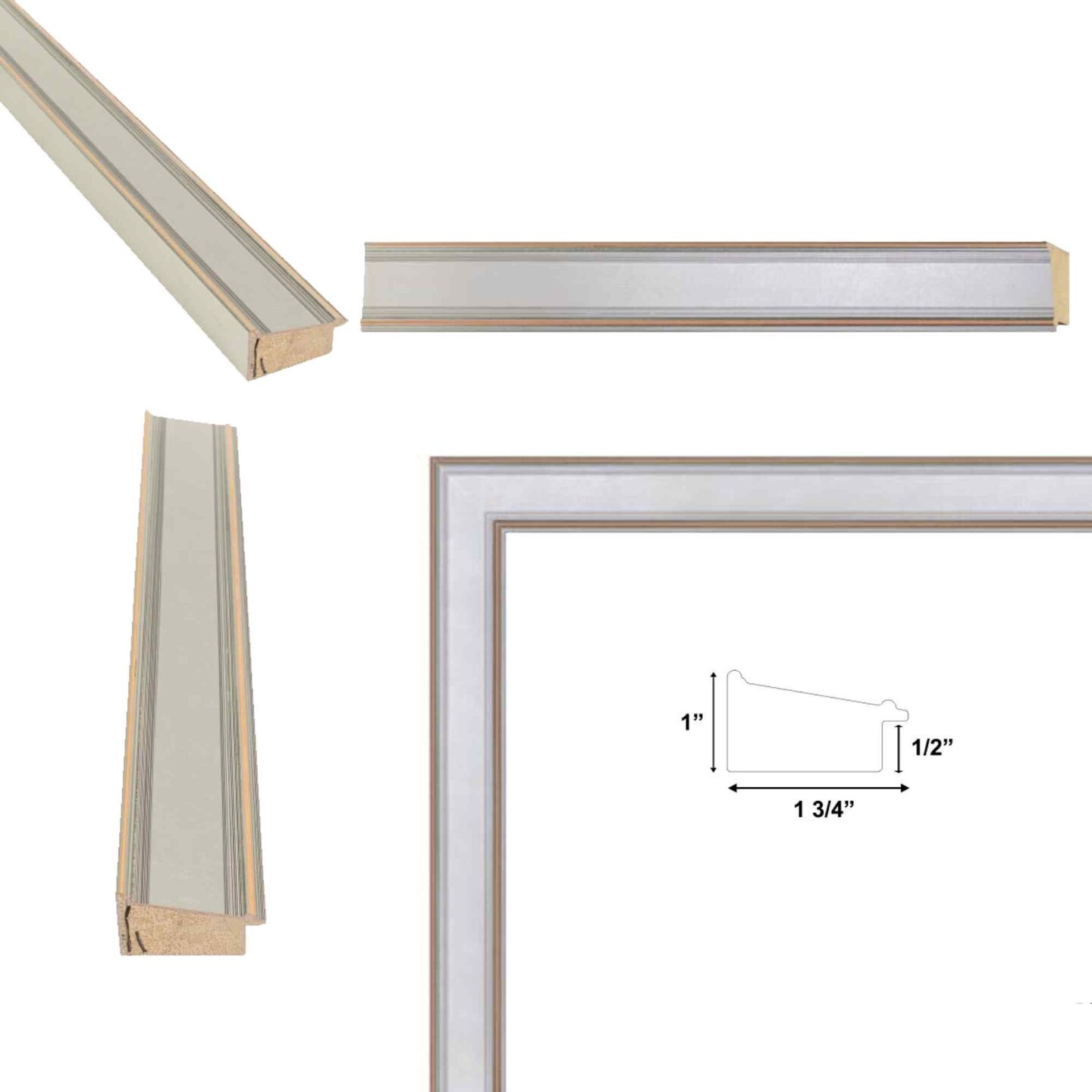 Modern Contemporary Silver Flat Picture Frame 12x24 frame