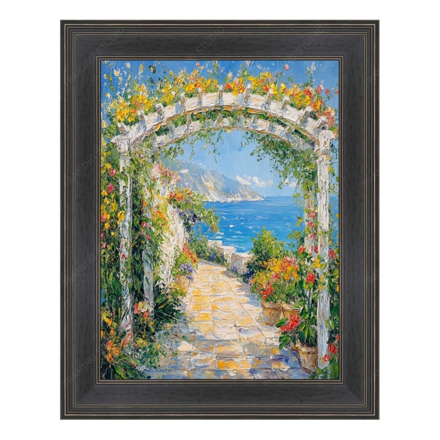 Black Hammered Flat Picture Frame 18x24 frame