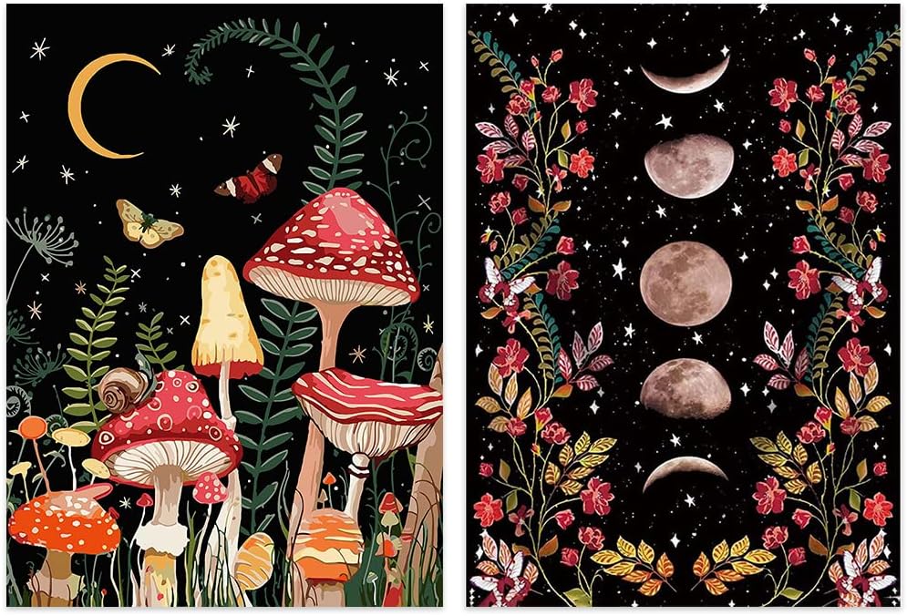 2 Pack Diamond Painting Kits For Adults,5D DIY Mushroom Forest Full Drill Round | Australia