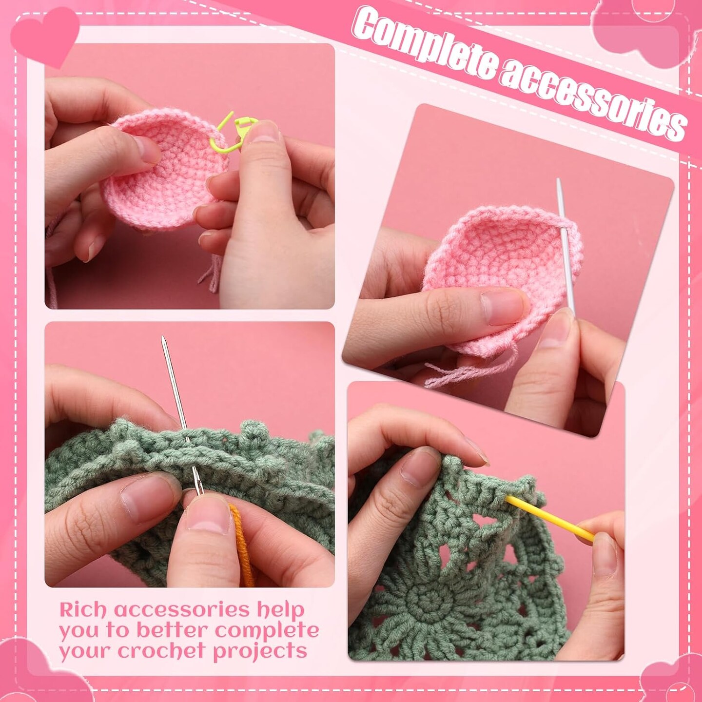 55pcs Yarn Needles Set, Colorful Large-Eye Tapestry Needle, Darning Needle for Yarn with Big Eye Blunt Needles, Plastic Sewing Needles for Yarn Needlework with Stitch Markers for Knitting Crocheting