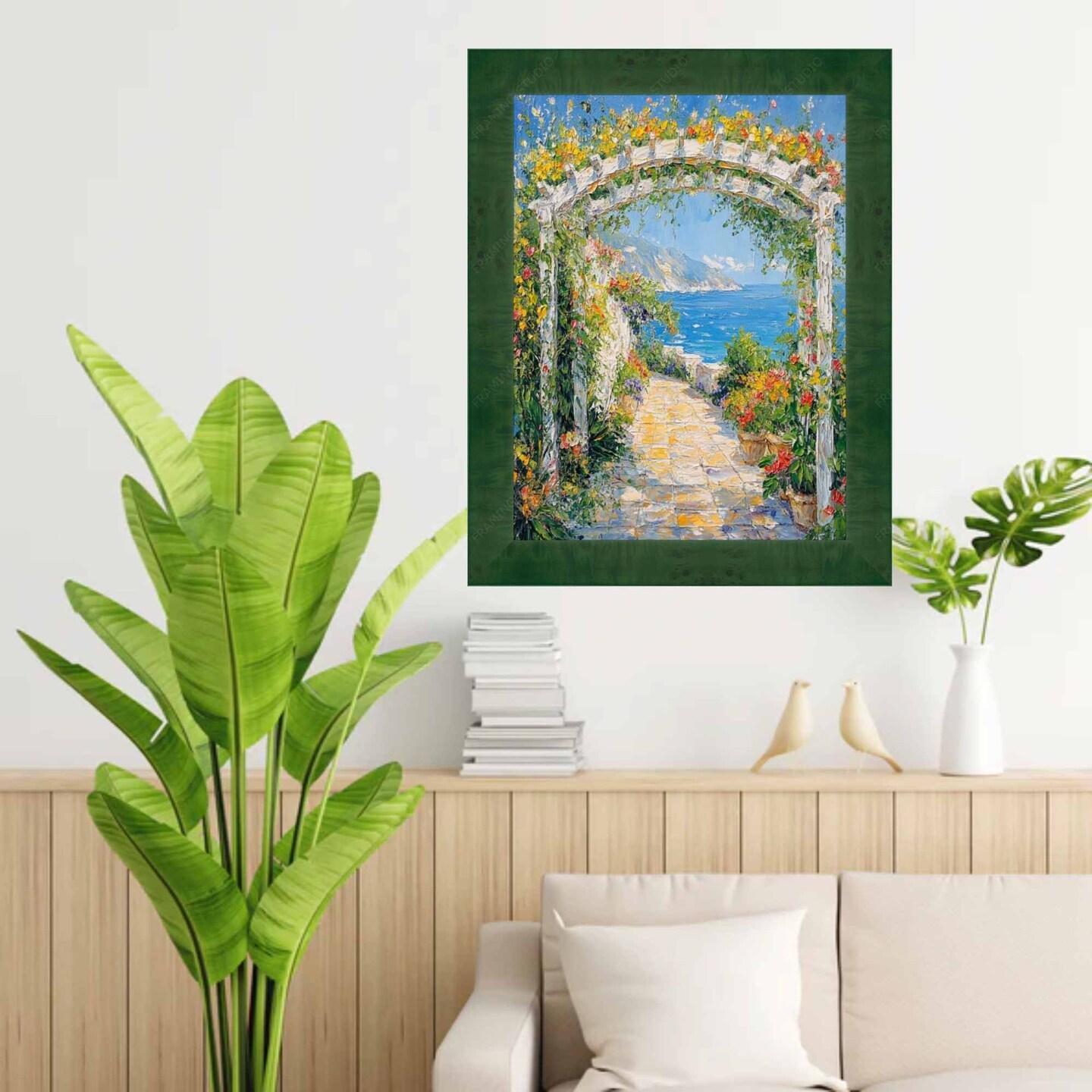 Green Burl Wood Flat Picture Frame 12x12 frame
