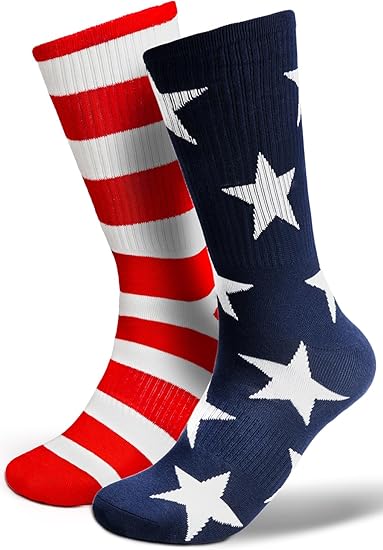American Flag Socks For Men Or Women Funny 4th July Middle Socks USA Patriotic Freedom Day Gifts