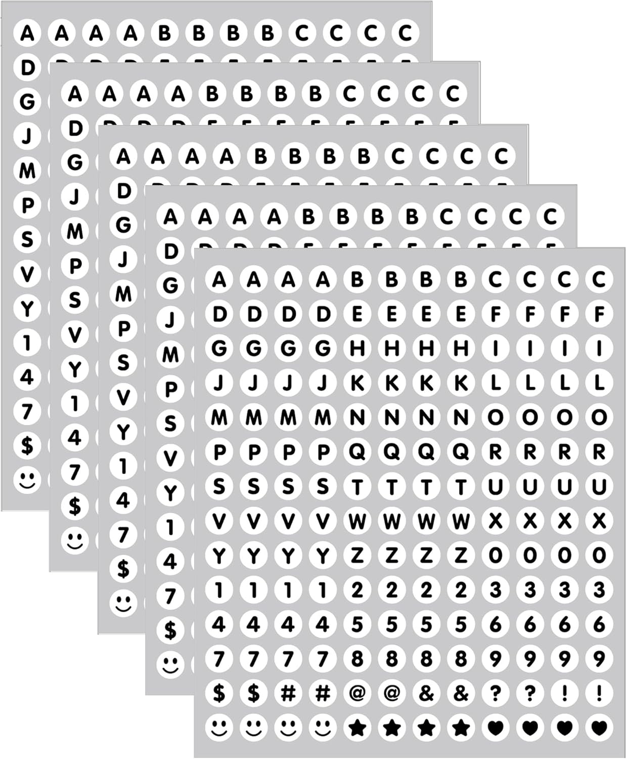 840PCS Mini ABC Stickers 0.5 Inch &#x2013; 5 Sheets Black Self Adhesive Vinyl Alphabet Letters for ABC Stickers for DIY Crafts Art Making Kids Crafts, Home Decor, Labeling, Scrapbooking &#x26; Cards&#xFF08;Black&#xFF09;