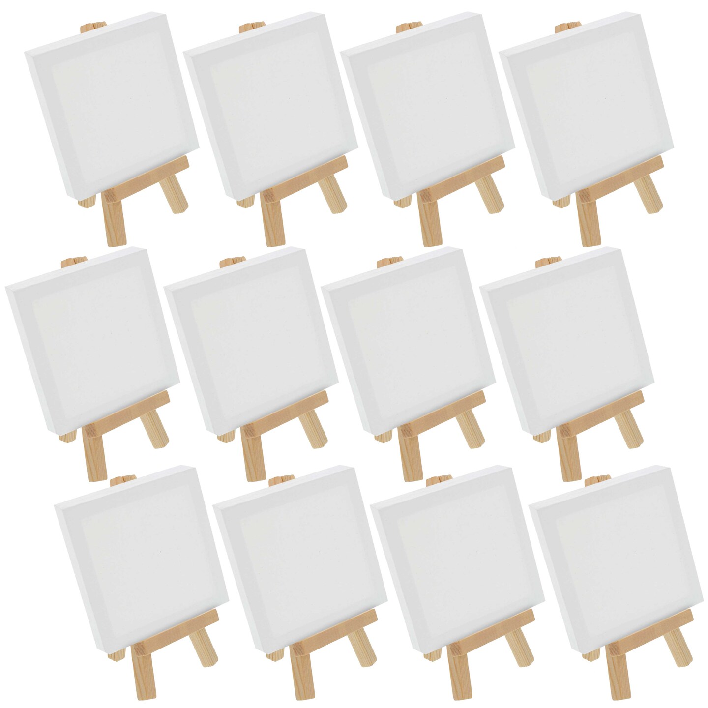 8" High Small Natural Wood Display Easel (6 Pack), A-Frame Artist Painting Party Tripod Mini Easel - Tabletop Holder Stand for Canvases, Kids Crafts
