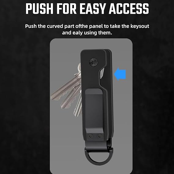 Key Holder for Keychain Metal Aluminum Compact Smart Key Organizer Secures 1-5 Keys
