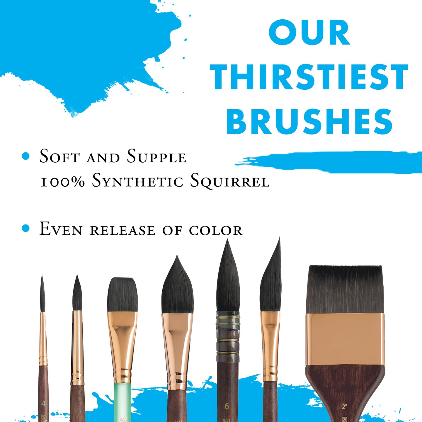 Princeton Series 4750 Neptune Synthetic Squirrel Brush-Short Handle Round Size 20