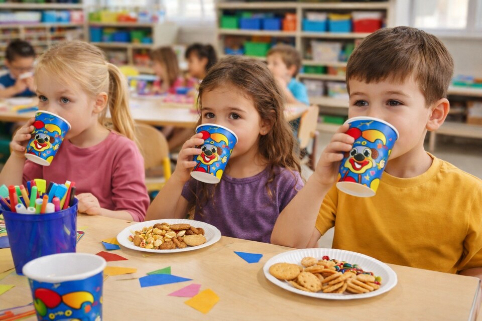 Purim Clown Party Cups – 10 Pack Disposable Drink Cups for Purim Party, Classroom Celebrations, Carnival & Holiday Events