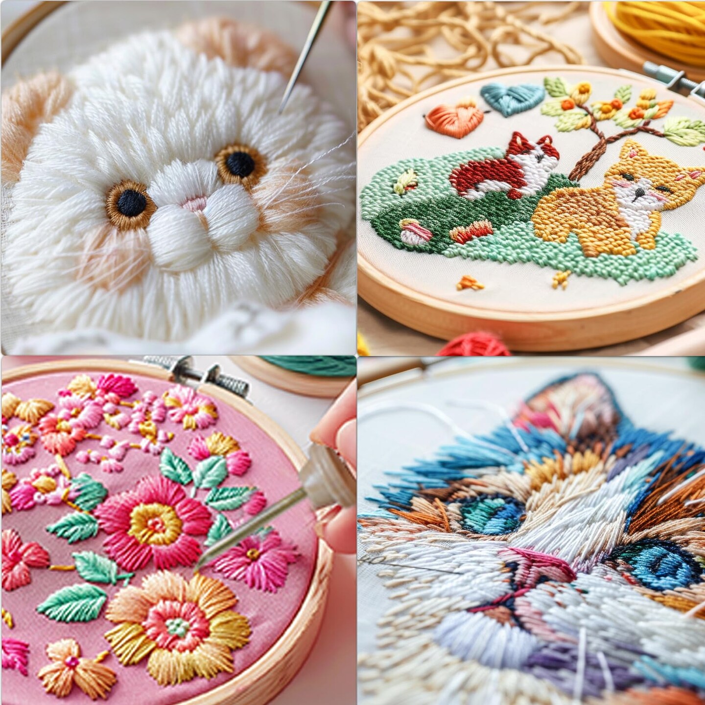 Punch Needle Embroidery Kit - Complete Set for Needle Punching - Includes Adjustable Punch Needle Tool and Wooden Handle Embroidery Pen Set - Ideal for Adults Beginners