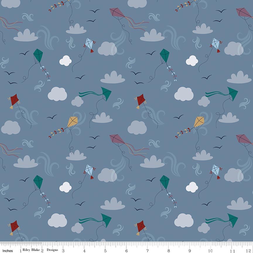Fabric Riley Blake Storm Let's Go Fly a Kite A Spoonful of Sugar by the Quarter Yard C17083-STORM
